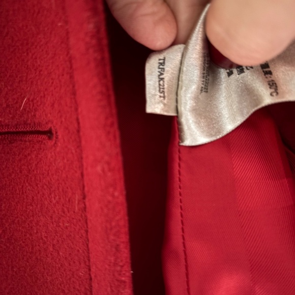Red Burberry Peacoat XL - Picture 7 of 10